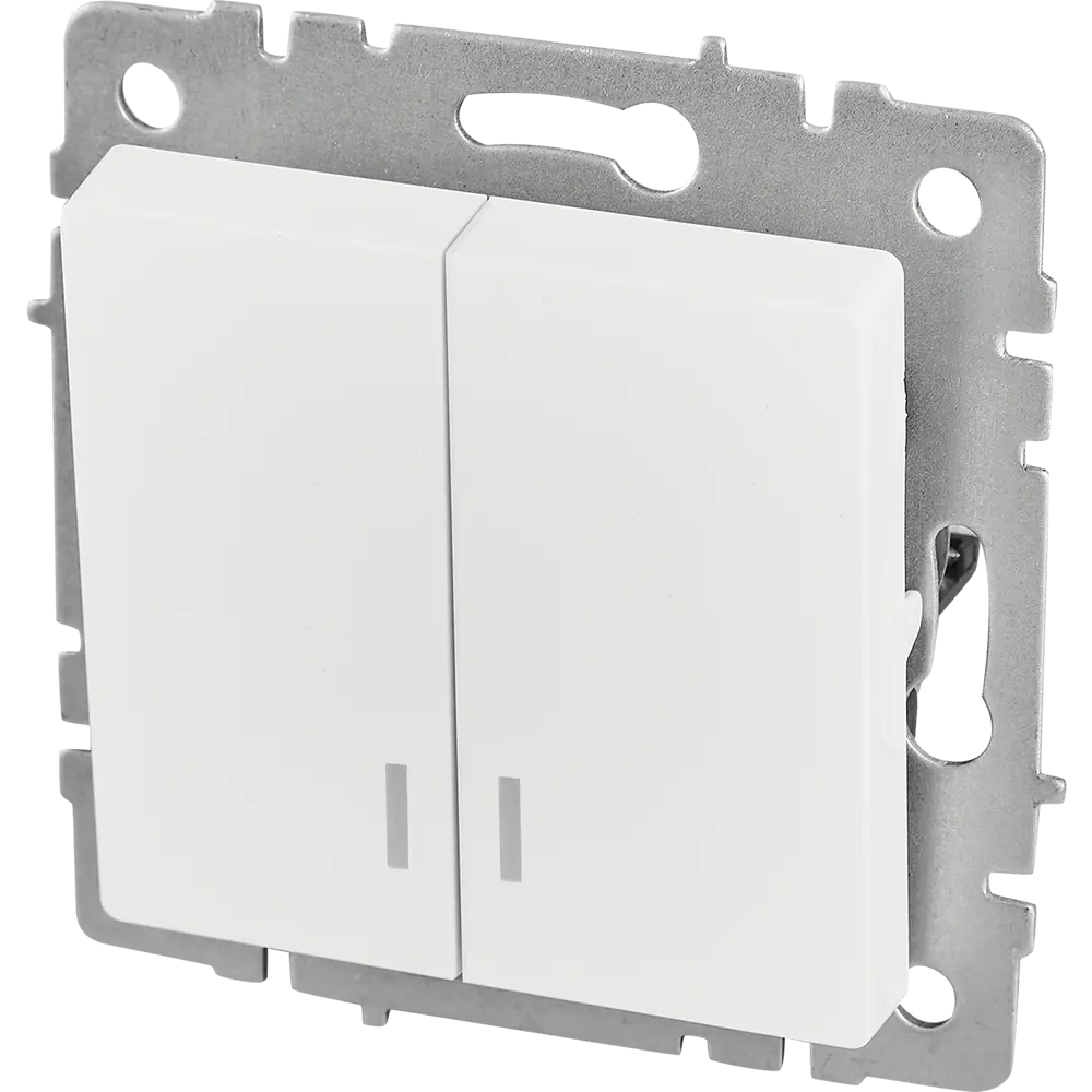 Выключатель IEK Brite двухклавишный с подсветкой для скрытого монтажа 87761700 STLM-1104028