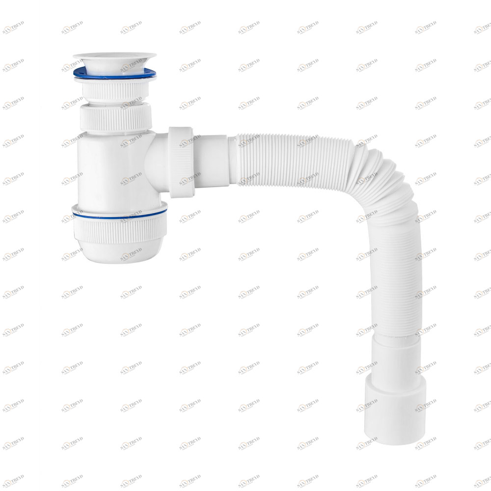 Сифон  "МИНИ Элит" (30986710) с пластиковым выпуском ?63 мми гибкой трубой  (?40-40/50) 30986710 Santreyd 