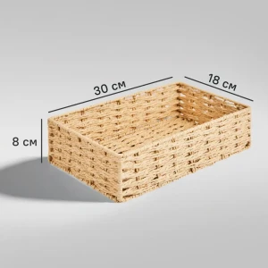 Корзина для хранения 30x8x18 см бумага цвет бежевый