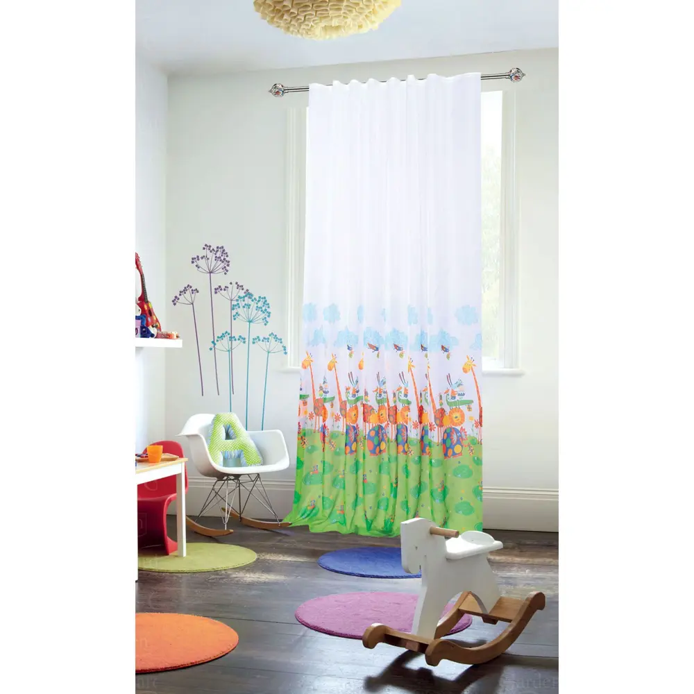 Тюль на ленте «Львята» 250х260 см вуаль цвет зелёный GARDEN STLM-2125835 - Вид №3