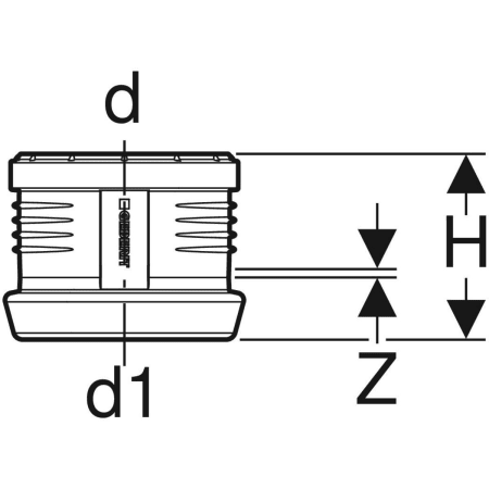 390.796.14.1 Переходная муфта Geberit Silent-PP на Geberit Silent-db20 Geberit  - Вид №2