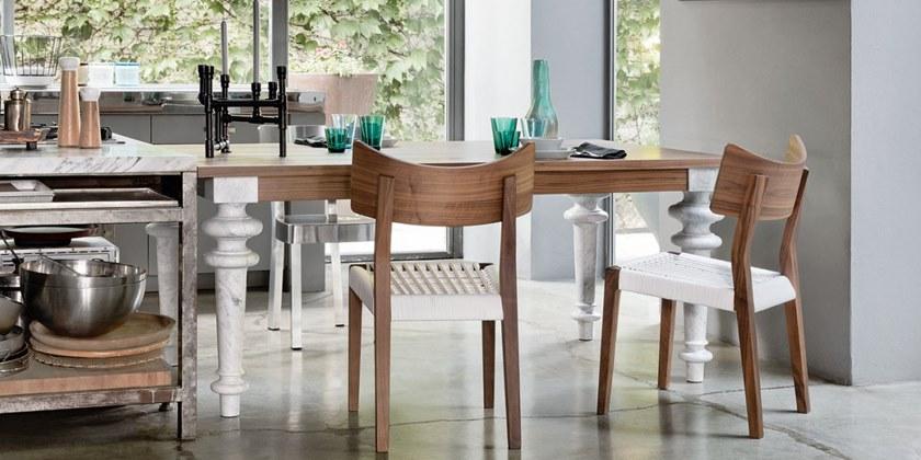 Gervasoni Стул из орехового дерева с сиденьем из плетеного пвх Sweet sun-id-1382810 - Вид №2