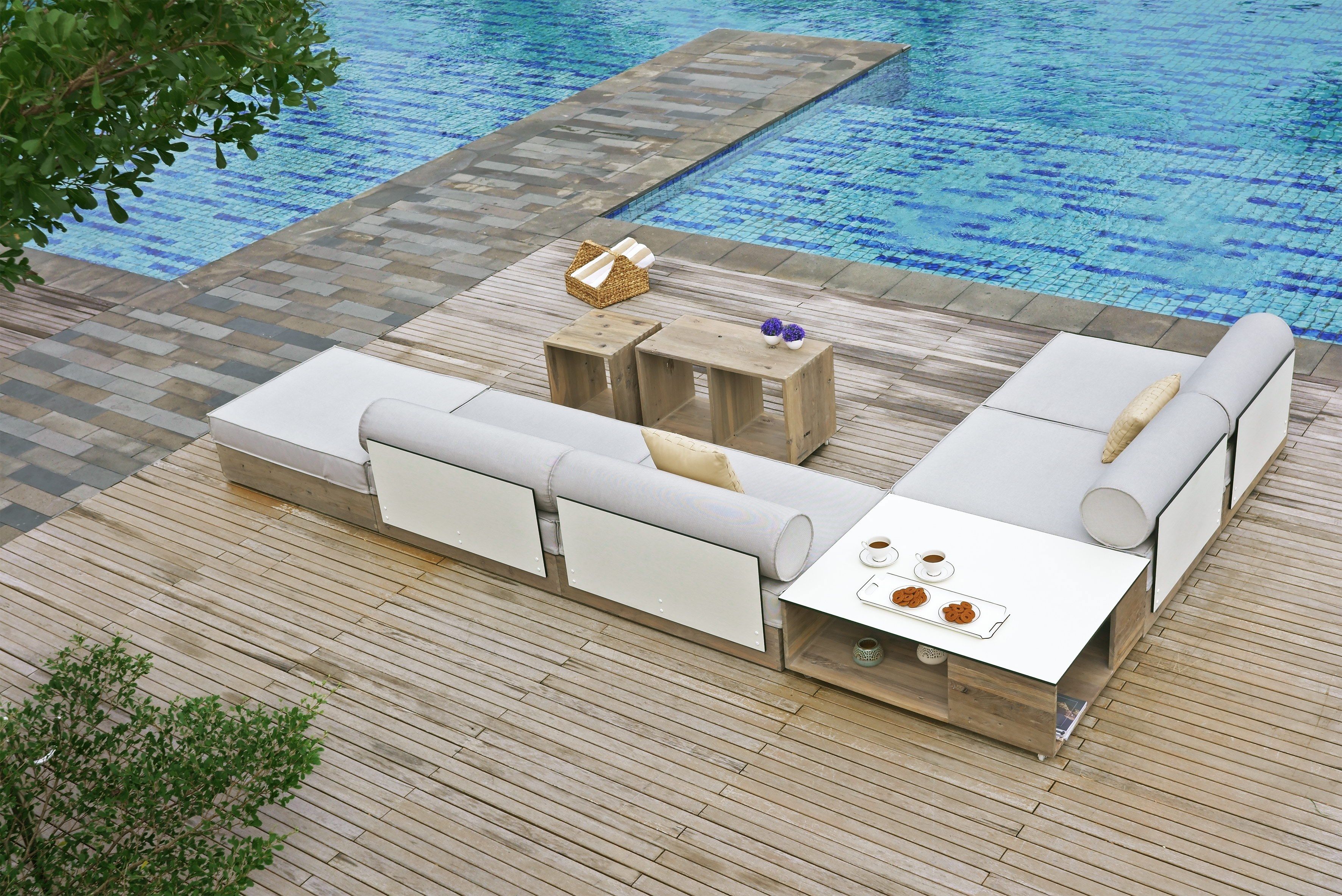 Угловой садовый диван в Sunbrella® MAMAGREEN Aiko ARCH-00024330 - Вид №1