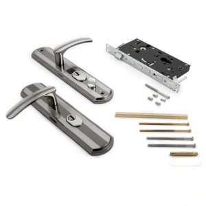 Замок врезной Palladium, правый, алюминий/сталь, цвет чёрный