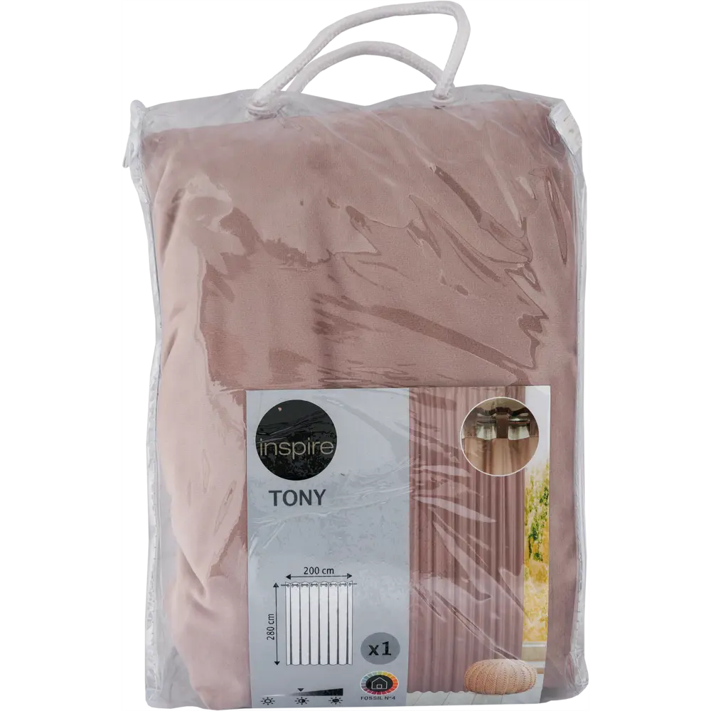 Штора на ленте со скрытыми петлями Inspire Tony 200x280 см цвет серо-розовый Fossil 4 STLM-2200215 - Вид №8