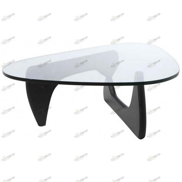 Журнальный столик стеклянный с ножками черный дуб 125 см Isamu Noguchi TASHOTI  119295 Прозрачный;черный 
