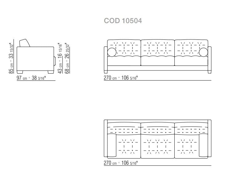 3-местный съемный тканевый диван Flexform LE CANAPÉ ARCH-00000406 - Вид №1