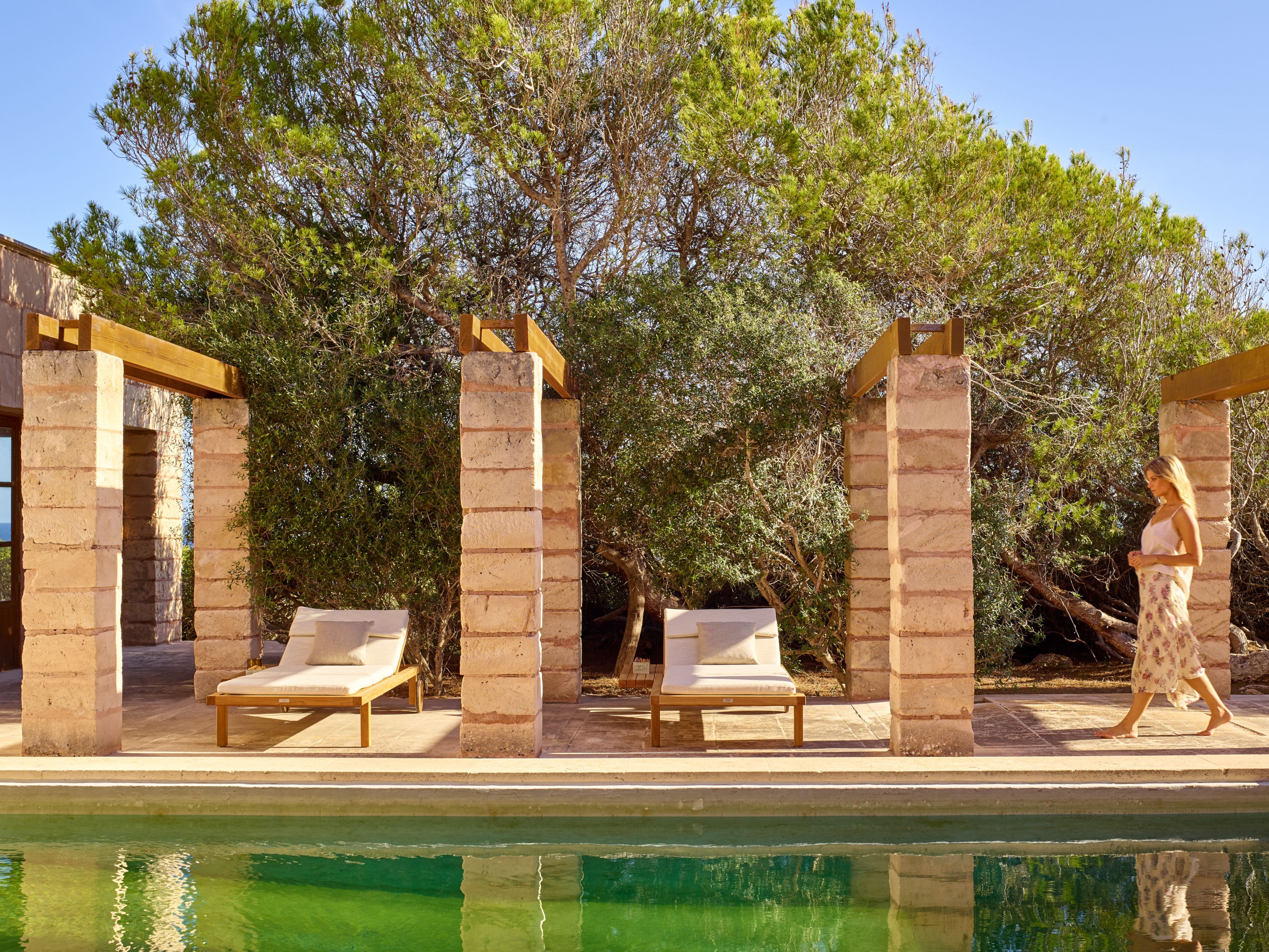 Садовая кровать с откидной спинкой из тикового дерева TRIBÙ Vis à vis ARCH-00150976 - Вид №2