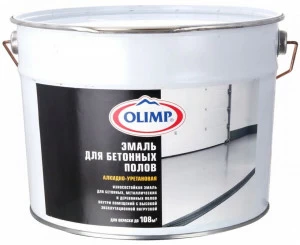 Эмаль Олимп для бетонных полов 9л светло-серая
