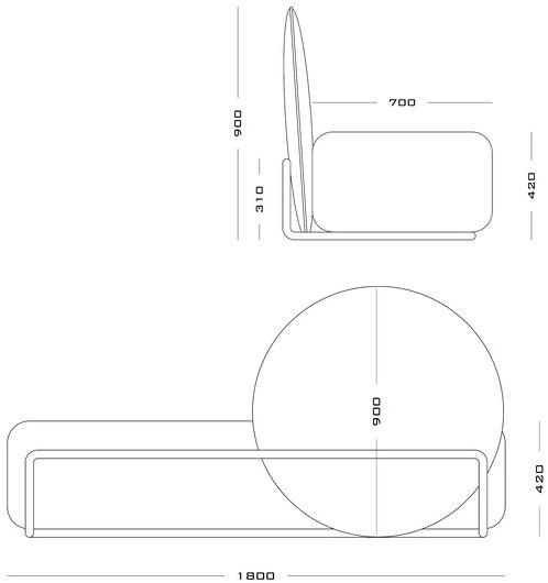 Secolo Horizon Диван со свободной круглой спинкой  - Вид №4