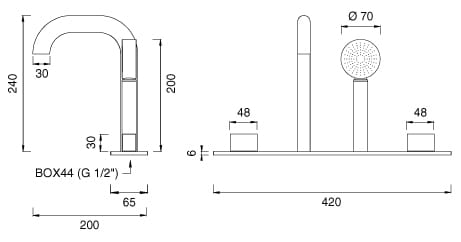 Набор из нержавеющей стали с ручным душем CEADESIGN SIXTY ARCH-00149401 - Вид №2