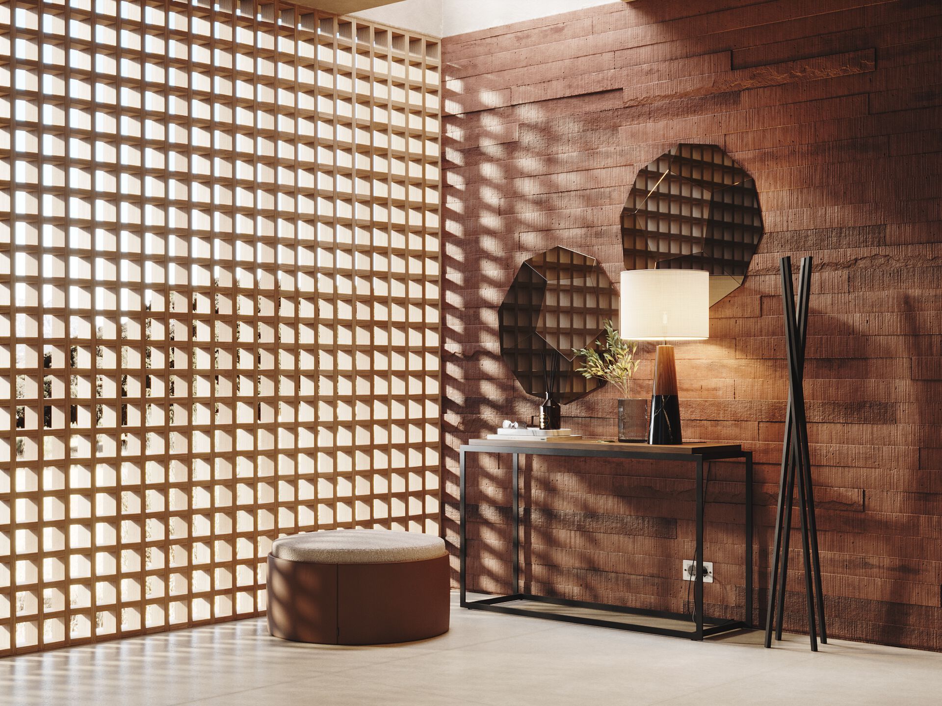 Круглый пуф из ткани Laskasas JASON ARCH-00085412 - Вид №1