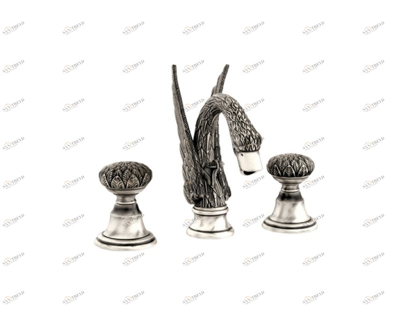 039442.000.50 Набор для раковины с тремя отверстиями Яркий хром Mestre Swan