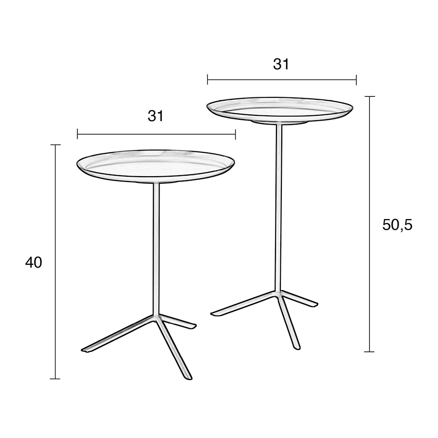 Набор столиков Trip золотой Zuiver 2300108 - Вид №8