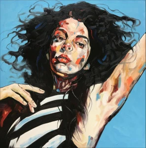 Картина на холсте 100х100 см "Озеро" EVENHOME КАРТИНЫ МАСЛОМ 130067 Голубой;черный;разноцветный