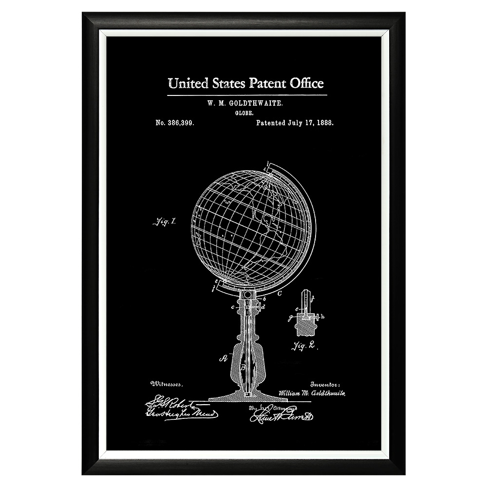 896521315_1818 Арт-постер «Патент на глобус, 1888» Object Desire 
