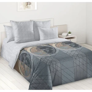 91681191 Комплект постельного белья Home mercury 29998 Дракон евро перкаль серый STLM-1071164