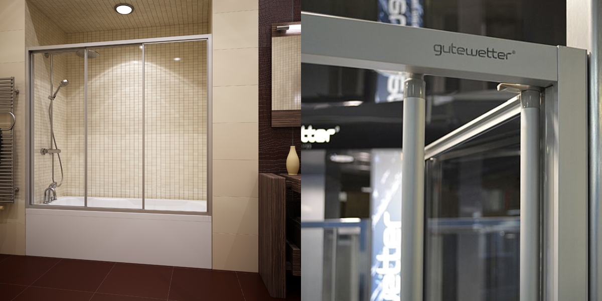 190X150GV403A Душевое ограждения на борт вынны GUTEWETTER Германия PRACTIC - Вид №1