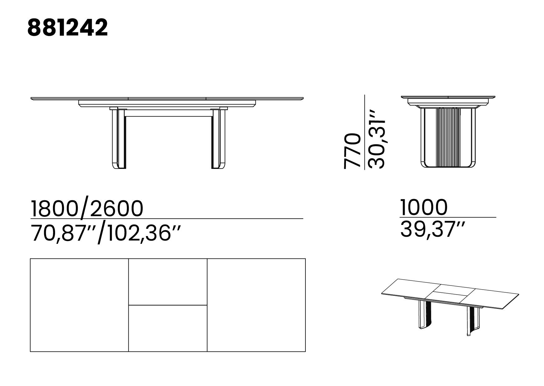 Прямоугольный керамический стол animovel Fidji ARCH-00010731 - Вид №2