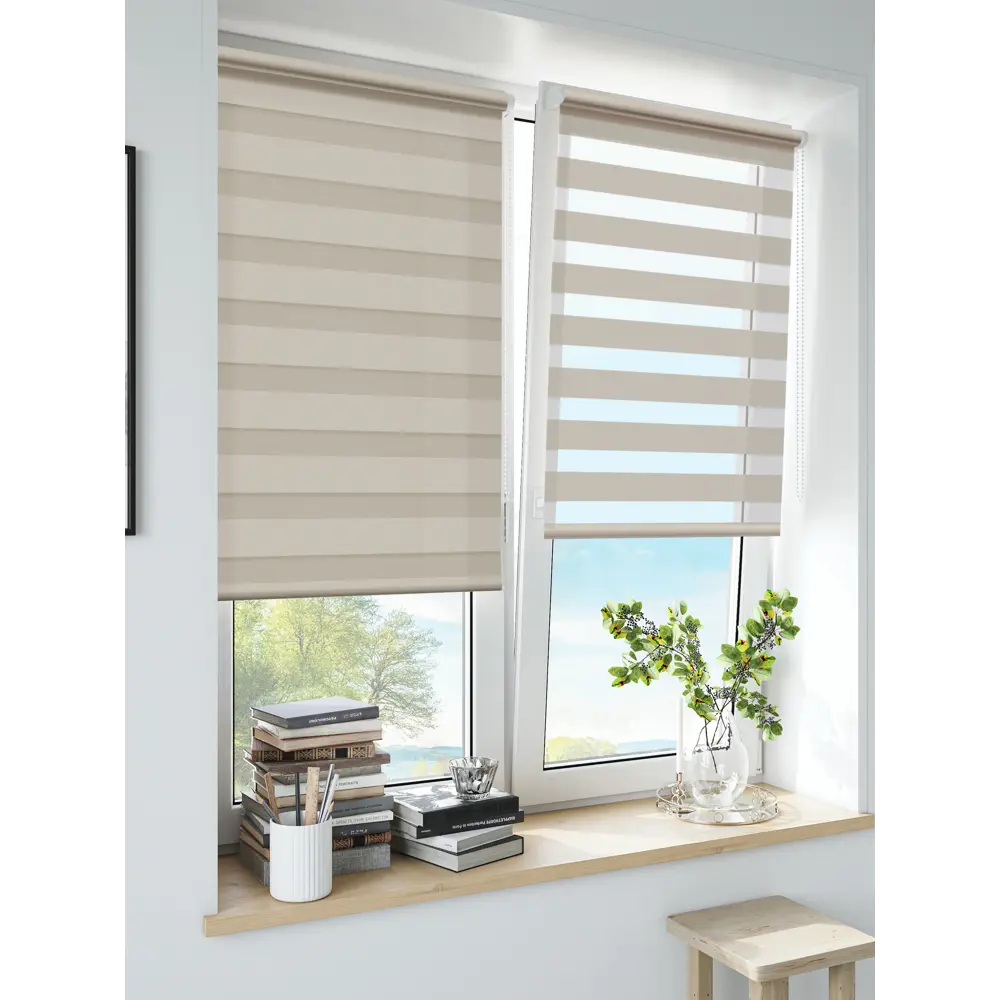 Штора рулонная день-ночь Madrid 50x160 см бежевая MIAMOZA Коллекция 2024г STLM-2158446 - Вид №3