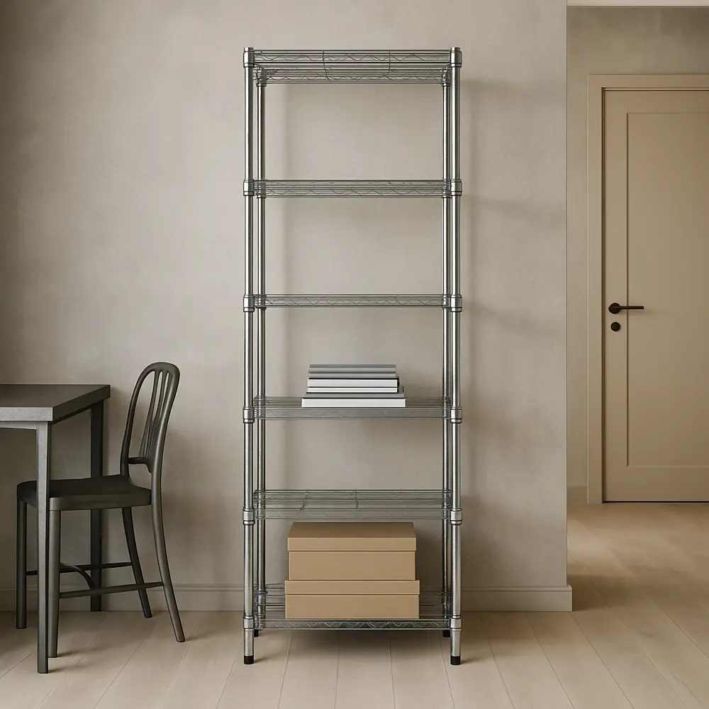 Стеллаж сетчатый KONSENSA 60x35x180 см цвет хром STLM-2088095 - Вид №6