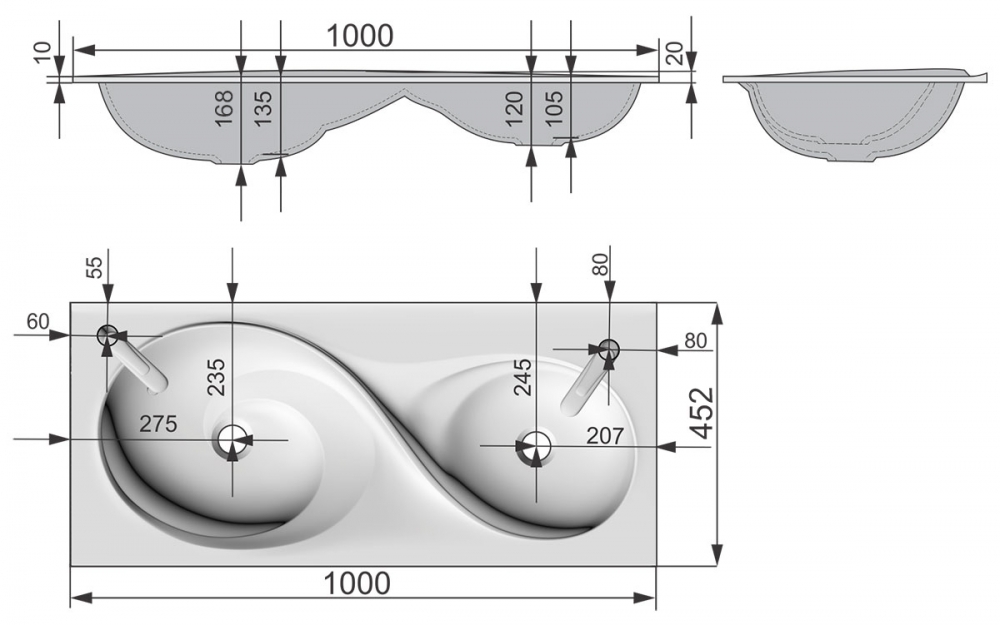rkOTT.100-81 Раковина Velvex Otto Santreyd - Вид №1