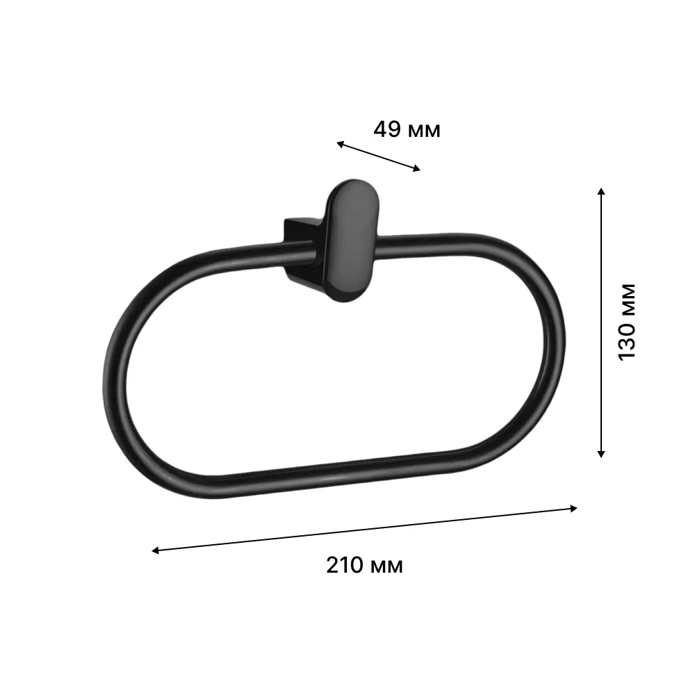 Полотенцедержатель-кольцо LEMER Elbe в матовом черном цвете 89384397 STLM-1585182 - Вид №1