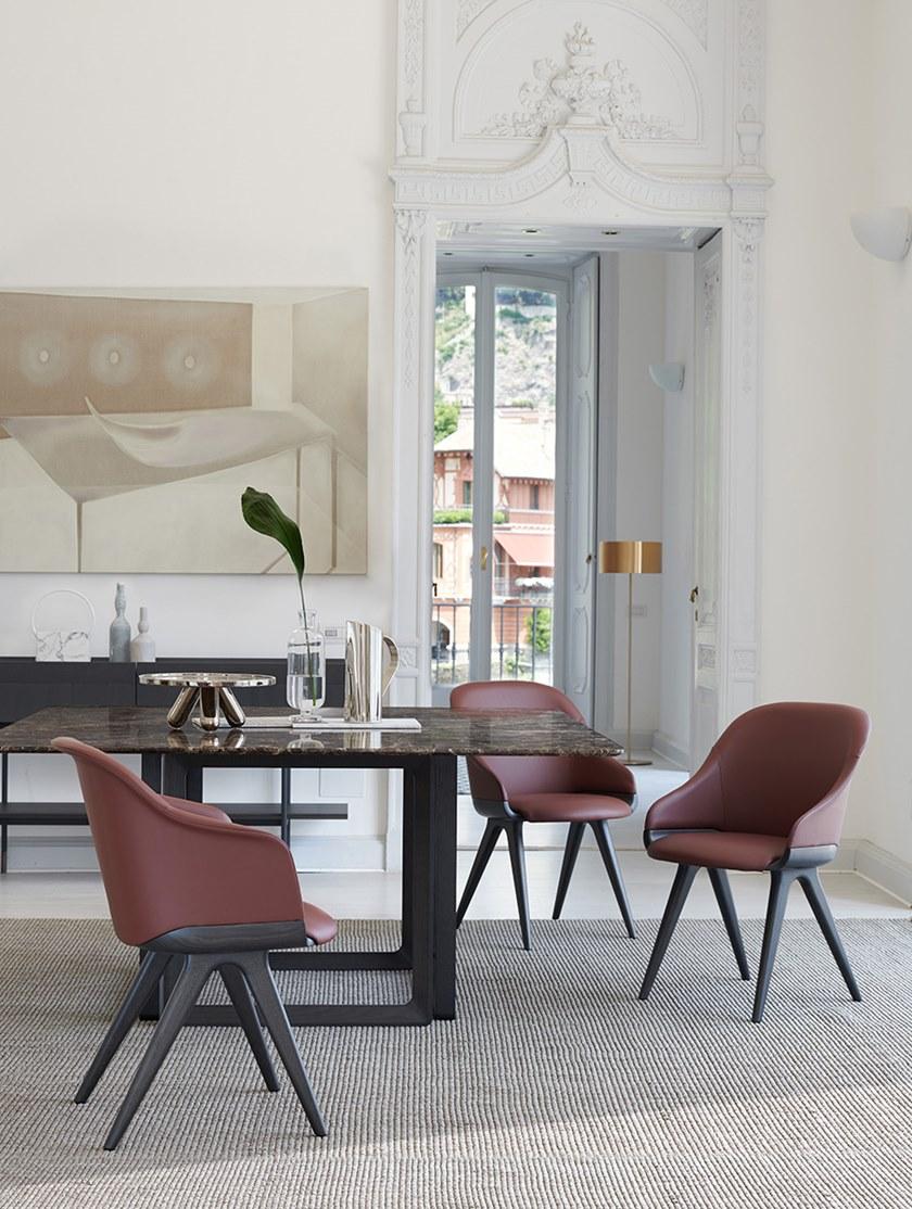 Potocco Мягкое кожаное кресло с подлокотниками Lyz 918 - Вид №2