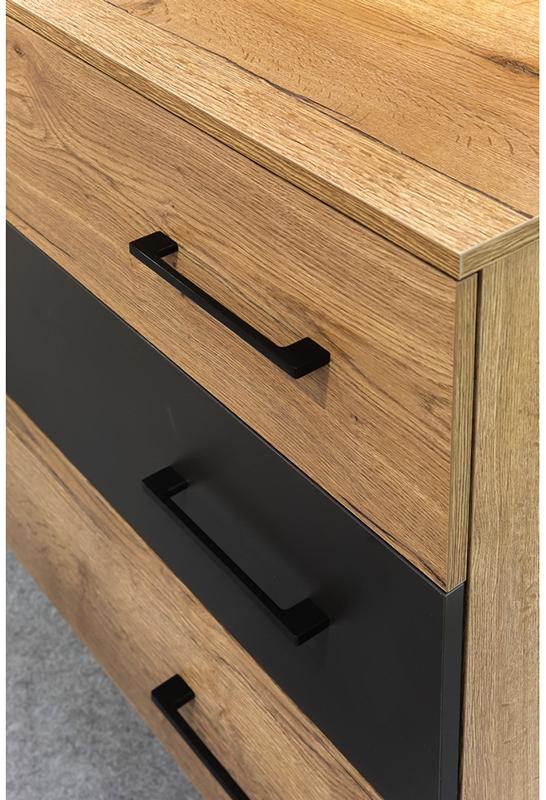 1722 Комод с 3 ящиками Loft Дуб табак/Графит R-HOME 4009295h_Табак - Вид №8