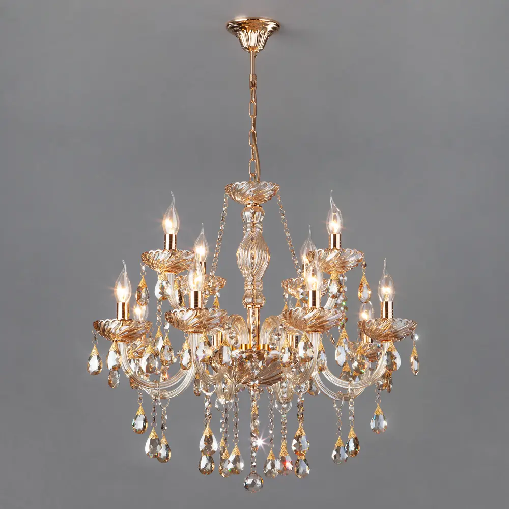 Люстра Шампань 12xE14x60 Вт, металл, цвет золото Eurosvet STLM-2009948 - Вид №1