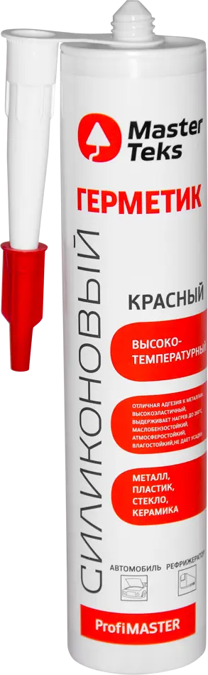 86406298 Герметик силиконовый MasterTeks высокотемпературный уксусный красный 260 мл STLM-0068706