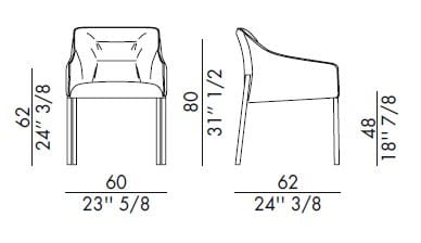 Мягкий тканевый стул с подлокотниками