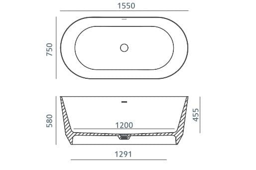 Овальная ванна в центре комнаты в Долотеке© Acquabella Acquawhite ARCH-00055532 - Вид №3