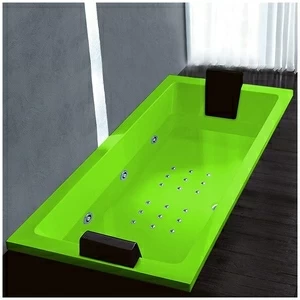 Ванна Gruppo treesse Quadra 199 V073N-DX-S салатовая с гидромассажем и аэромассажем прямоугольная встроенная правая