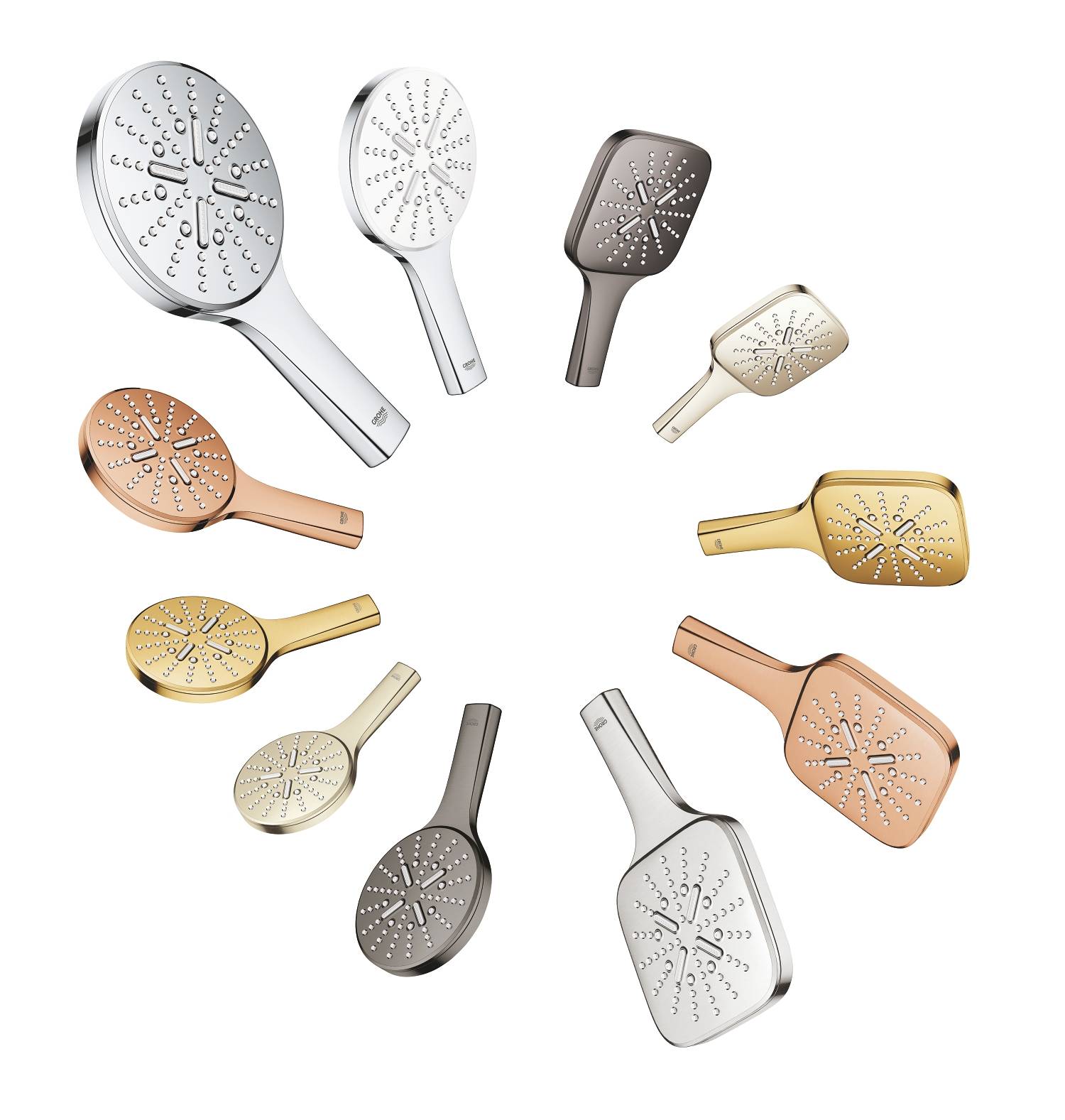 Ручной душ GROHE Rainshower SmartActive 130, 3 вида струй, хром (26544000) - Вид №10