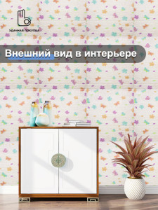 90613144 Панель ПВХ Кирпичная стена с бабочками 700х770мм 0.54м² 1шт белый с орнаментом STLM-0307799 УДАЧНАЯ ПОКУПКА