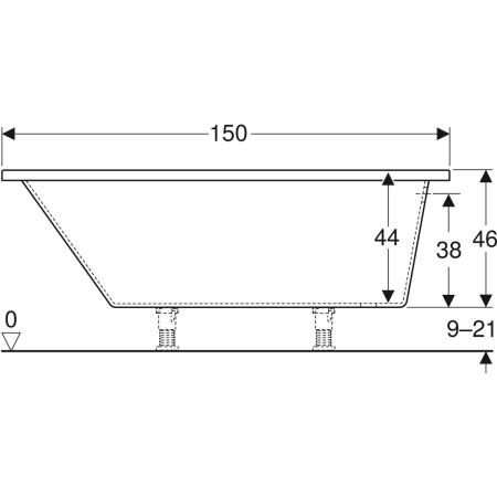 657340000 Асимметричная ванна Geberit Renova Geberit  - Вид №9
