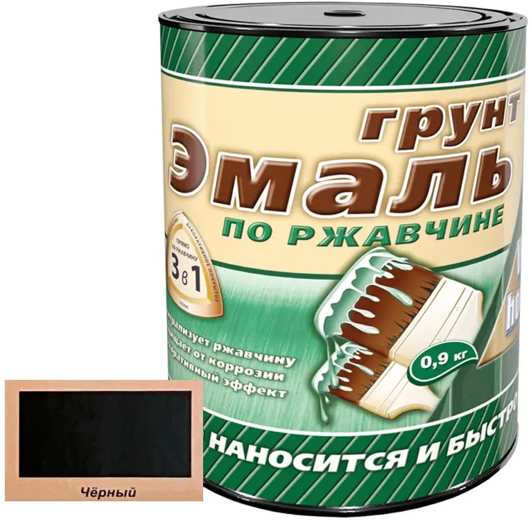 90949830 Грунт-эмаль 3 в 1 WHITE HOUSE 15433 цвет черный 0.9 кг STLM-0427023