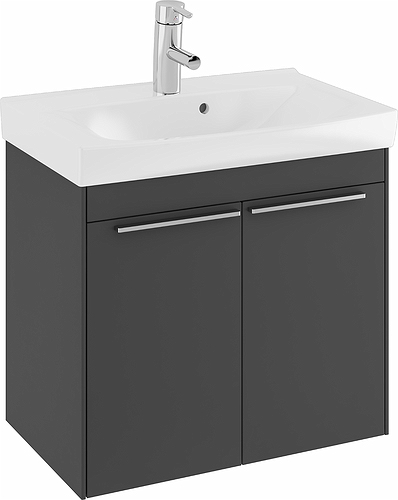 47387 Комплект мебели IFO Sense, с двумя дверцами, компактный, Ш = 900 мм, Ш1 = 922 мм, темно-серый  - Вид №2