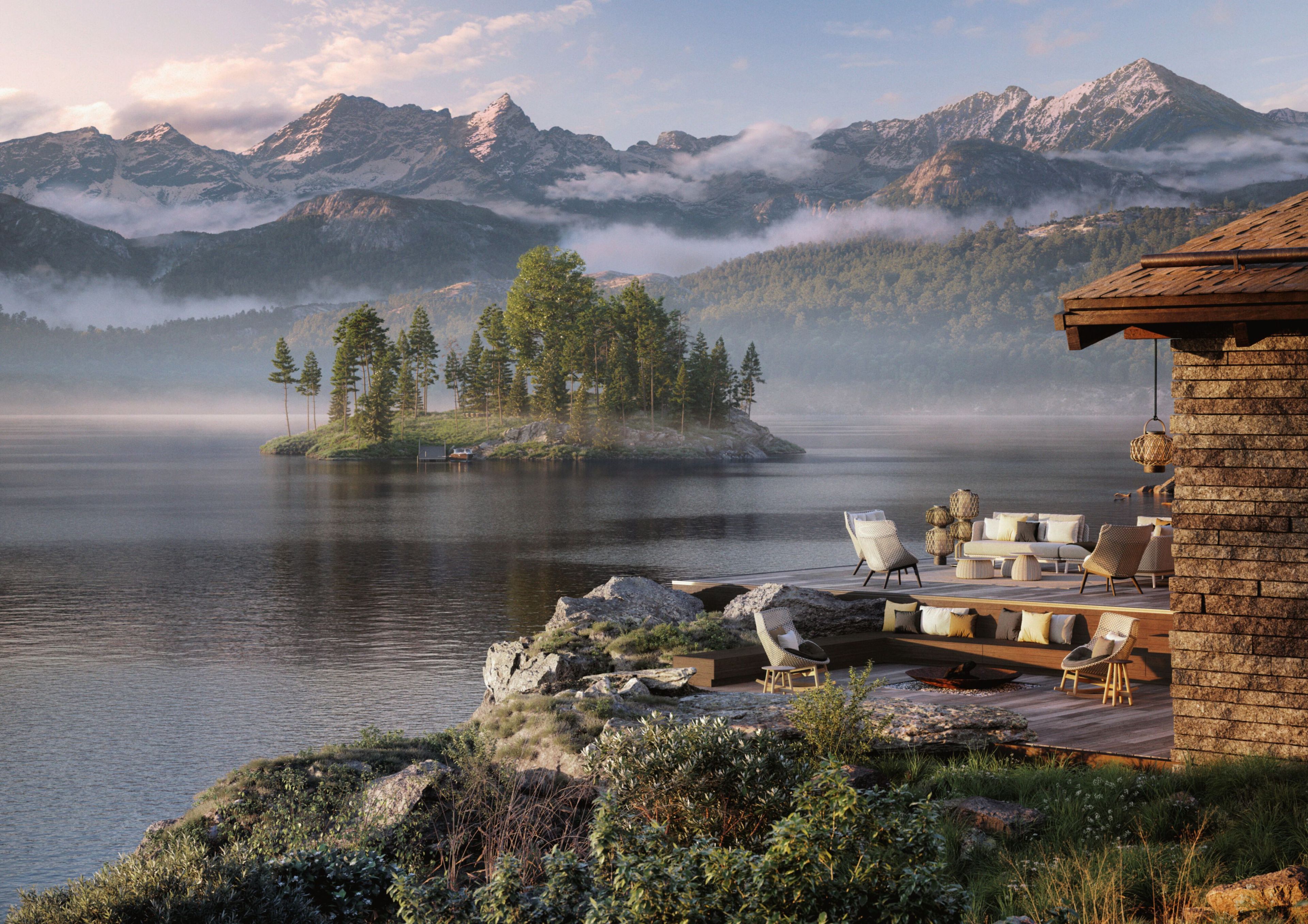 Тканевый модульный садовый диван DEDON MBARQ ARCH-00003244 - Вид №2