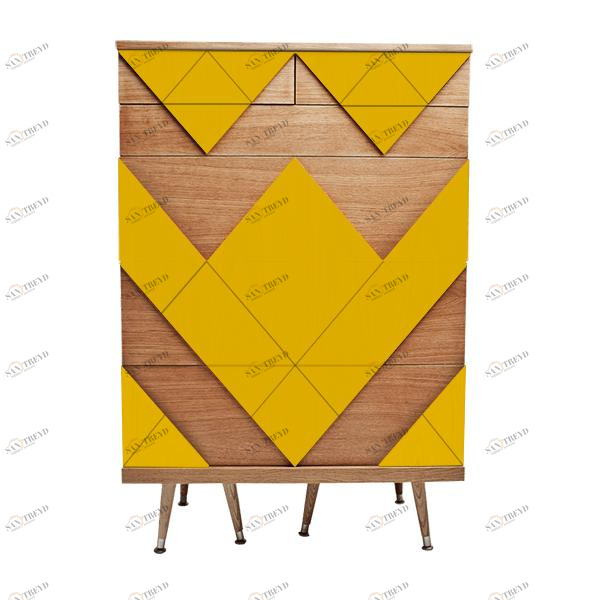Комод с рисунком желтый Big Woo WOODI  00-3965890 Бежевый;желтый 