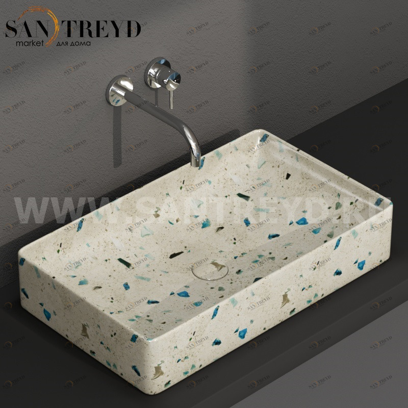 B6R63GB Накладная раковина на столешницу  прямоугольная Ceramica Globo T-EDGE