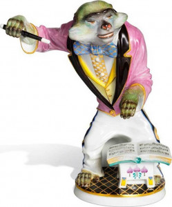 10540271 Meissen Фигурка 19см "Мартышка-дирижер" (О.Пильц, 1912г) (лим.вып.3/25, 2012г) Фарфор, Керамика