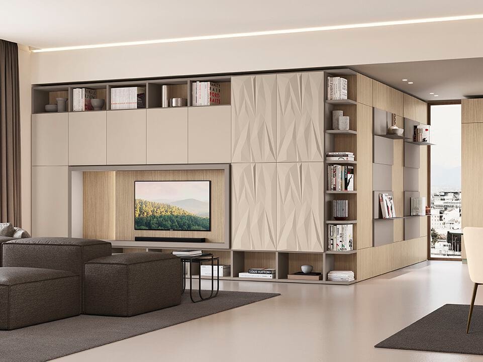 Деревянный секционный книжный шкаф Febal Casa TRENTA ARCH-00000563