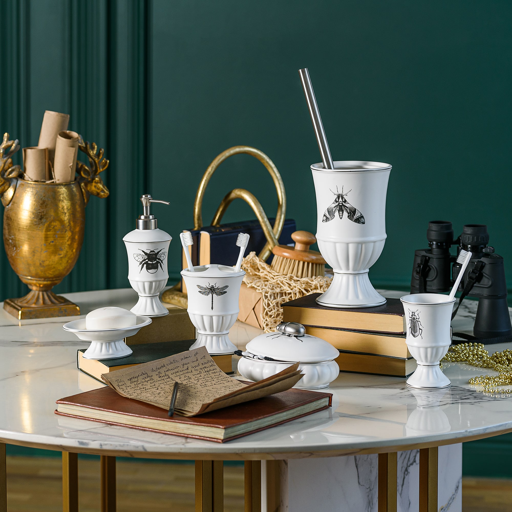 89097070 Шкатулка для ватных палочек цвет белый Buzz Fauna Santreyd  - Вид №6