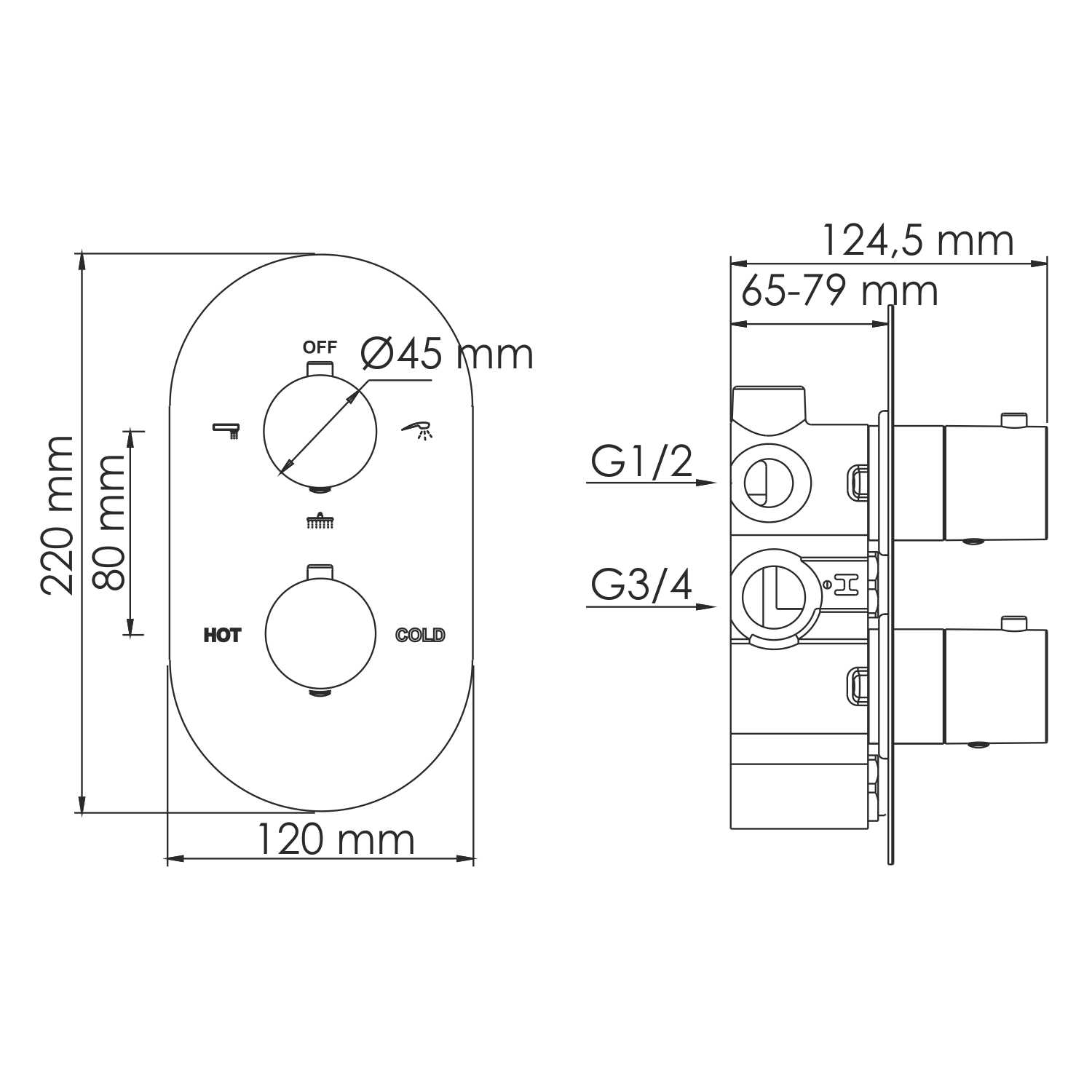 7444 Thermo Elbe Термостатический смеситель для ванны и душа WasserKRAFT Elbe 7400  - Вид №1
