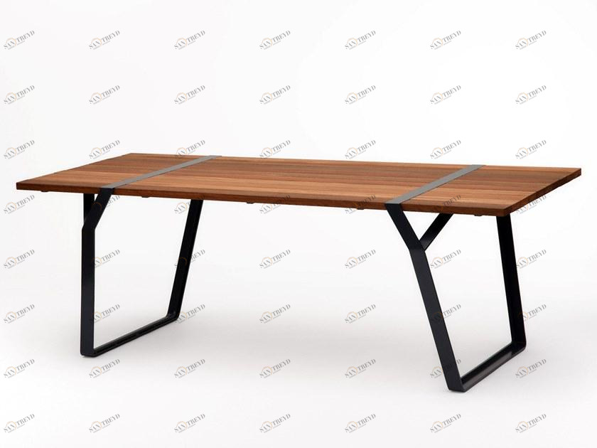 Ross Gardam Прямоугольный стол из стали и дерева Flint sun-id-1424236