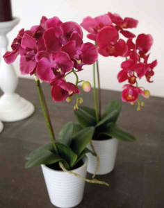 2612 515 a3 Искусственная орхидея Phalaenopsis, горшечная, 45 см, real touch, розовая H-andreas 
