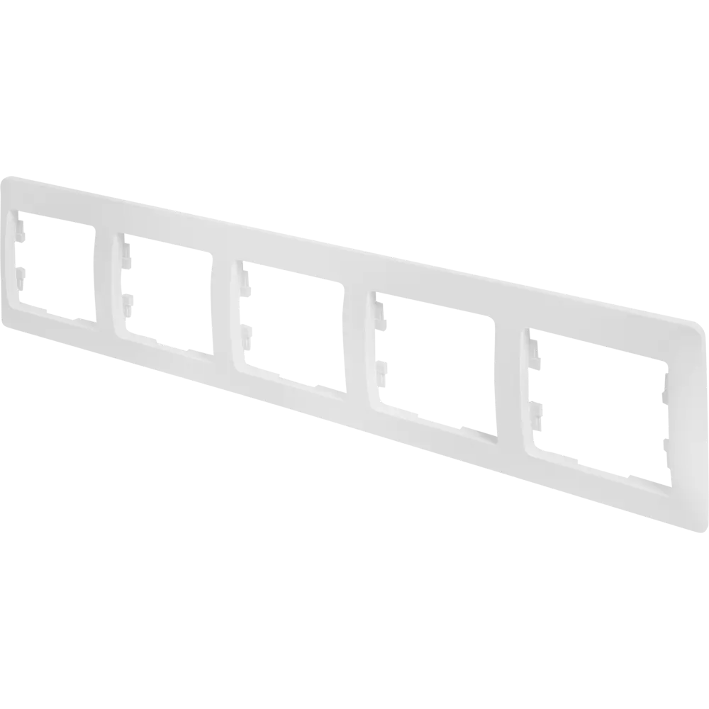 Рамка для розеток и выключателей Systeme Electric Glossa 5 постов пятерная цвет молочный STLM-2013074 - Вид №1