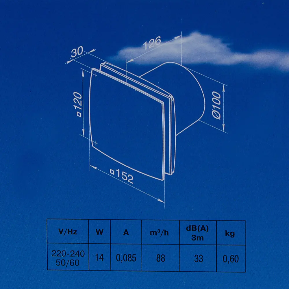 Вентилятор осевой вытяжной Вентс ЛД D100 мм 33 дБ 88 м³/ч цвет белый STLM-2115673 - Вид №4